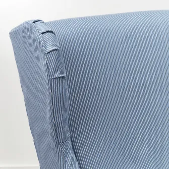 IKEA STRANDMON Husa scaun cu brate, Sjölyckan albastru inchis/bej dungat