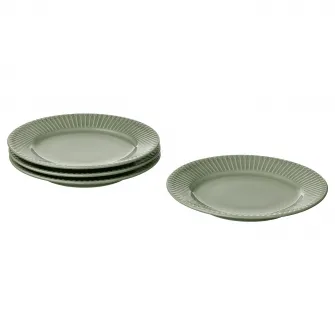 IKEA STRIMMIG Farfurie aperitiv, ceramica vitrificata gri-verde deschis, 21 cm