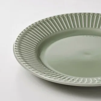 IKEA STRIMMIG Farfurie aperitiv, ceramica vitrificata gri-verde deschis, 21 cm
