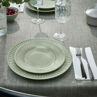 IKEA STRIMMIG Farfurie, ceramica vitrificata gri-verde deschis, 27 cm