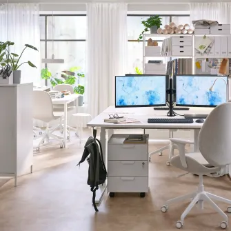 IKEA STUBBERGET Consola pentru 2 monitoare, negru