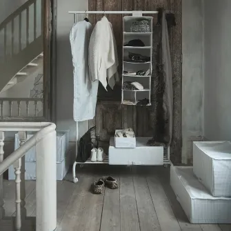 IKEA STUK Organizator 7 compartimente, alb/gri, 30x30x90 cm