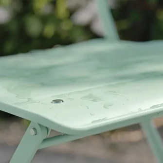 IKEA SUNDSÖ Masa + 2 scaune pliante, exterior verde deschis/verde deschis Kuddarna gri deschis-bej, 65x65 cm
