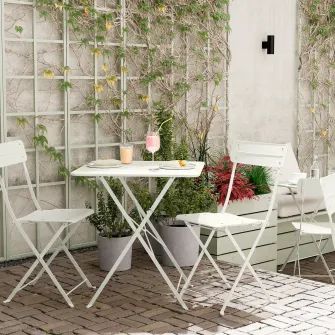 IKEA SUNDSÖ Scaun pliant, alb murdar exterior
