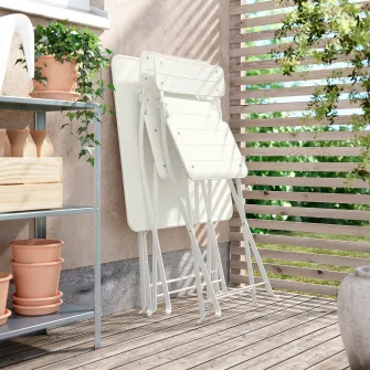 IKEA SUNDSÖ Scaun pliant, alb murdar exterior