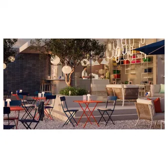 IKEA SUNDSÖ Scaun pliant, albastru inchis exterior