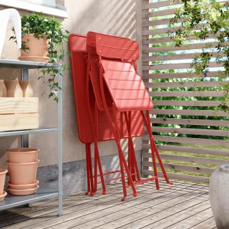 IKEA SUNDSÖ Scaun pliant, rosu deschis exterior