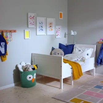 IKEA SUNDVIK Cadru pat extensibil+somiera, gri, 80x200 cm