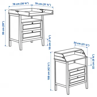 IKEA SUNDVIK Masa infasat/comoda, gri