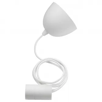 IKEA SUNNEBY Set cablaj lampa, alb textil, 1.8 m