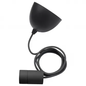 IKEA SUNNEBY Set cablaj lampa, negru textil, 1.8 m