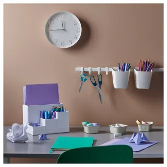 IKEA SUNNERSTA Bara cu 4 carlige si 2 recipiente, alb