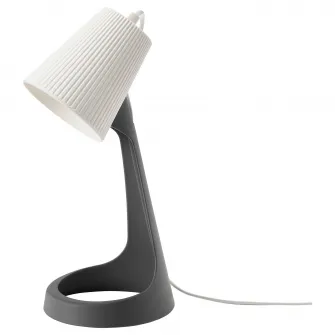 IKEA SVALLET Veioza birou, gri inchis/alb
