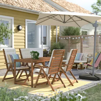 IKEA SVALÖN Umbrela de soare, gri deschis-bej, 300x200 cm