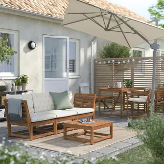 IKEA SVALÖN Umbrela de soare, gri deschis-bej, 300x200 cm