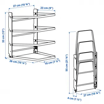 IKEA SVARTABBORRE Suport pentru tavi de copt, pliant negru, 27x26x33 cm
