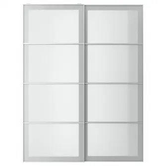 IKEA SVARTISDAL Set usi glisante, alb aspect hartie, 150x201 cm