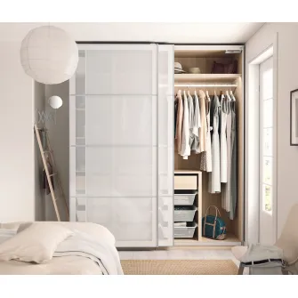 IKEA SVARTISDAL Set usi glisante, alb aspect hartie, 200x236 cm