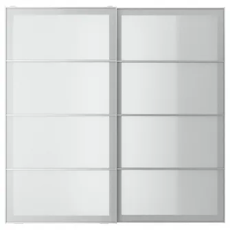 IKEA SVARTISDAL Set usi glisante, alb aspect hartie, 200x201 cm