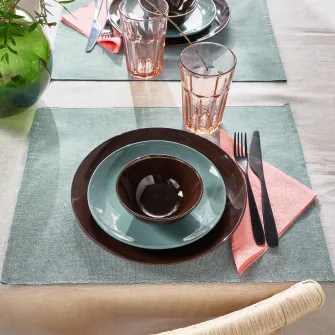 IKEA SVARTSENAP Suport farfurie, verde-albastru, 35x45 cm