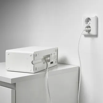 IKEA SYMFONISK Cablu de alimentare, textil/alb, 3.5 m
