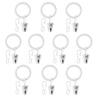 IKEA SYRLIG Inele perdea cu clema si carlig, alb, 25 mm