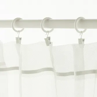 IKEA SYRLIG Inele perdea cu clema si carlig, alb, 25 mm