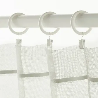 IKEA SYRLIG Inele perdea cu clema si carlig, alb, 38 mm