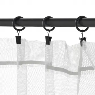 IKEA SYRLIG Inele perdea cu clema si carlig, negru, 25 mm