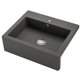 IKEA TALLSJÖN Cuva chiuveta cu front vizibil, gri inchis/aspect piatra, 80x65 cm