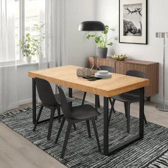 IKEA TARSELE Masa extensibila, frnr stjr/negru, 150/200x80 cm