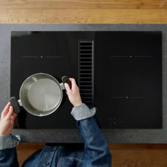 IKEA TÄCKNAN Plita inductie/hota integrata, IKEA 300 negru, 80 cm