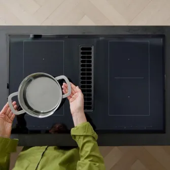 IKEA TÄCKNAN Plita inductie/hota integrata, IKEA 500 negru, 83 cm