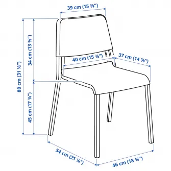 IKEA TEODORES Scaun, alb