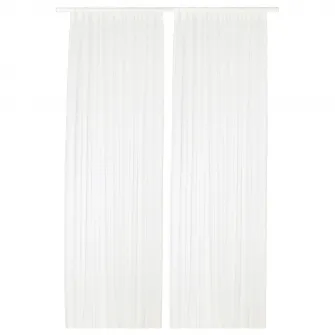 IKEA TERESIA Perdele transparente, 2buc, alb/cu tiv pentru bagheta, 145x300 cm