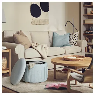 IKEA ÅTERLÖGA Pouf, cu depozitare/Kilanda bleu