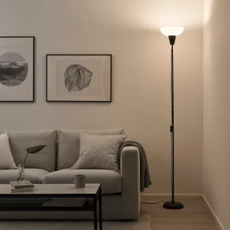 IKEA TÅGARP Lampadar iluminat directionat sus, negru/alb