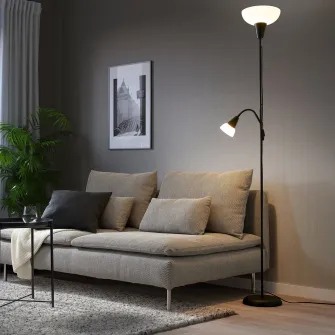 IKEA TÅGARP Lampadar/veioza, negru/alb