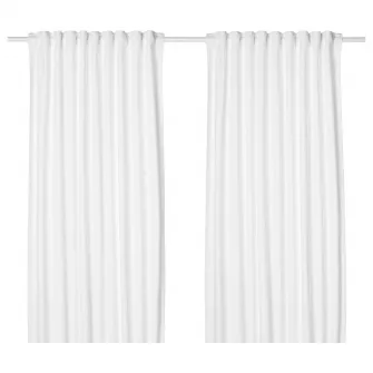 IKEA TIBAST Draperii, 2buc, alb/rjns, 145x300 cm
