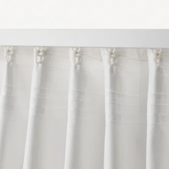 IKEA TIBAST Draperii, 2buc, alb/rjns, 145x300 cm