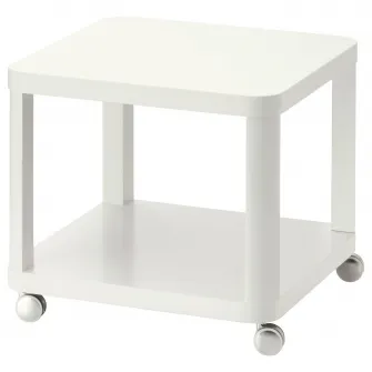 IKEA TINGBY Masuta cafea cu rotile, alb, 50x50 cm