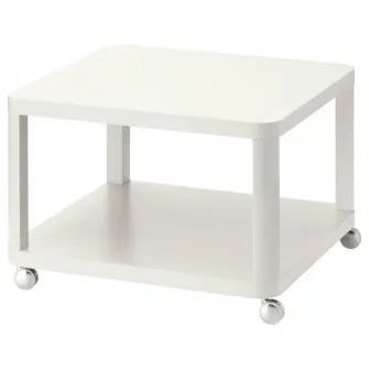 IKEA TINGBY Masuta cafea cu rotile, alb, 64x64 cm