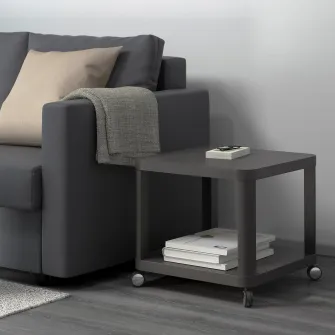 IKEA TINGBY Masuta cafea cu rotile, gri, 50x50 cm
