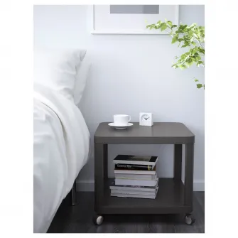 IKEA TINGBY Masuta cafea cu rotile, gri, 50x50 cm