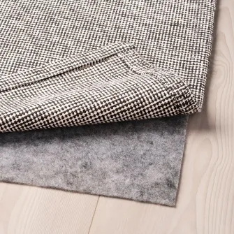IKEA TIPHEDE Covor, tesatura plata, negru/natur, 155x220 cm