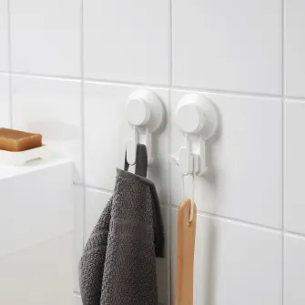 IKEA TISKEN Carlig cu ventuza, alb