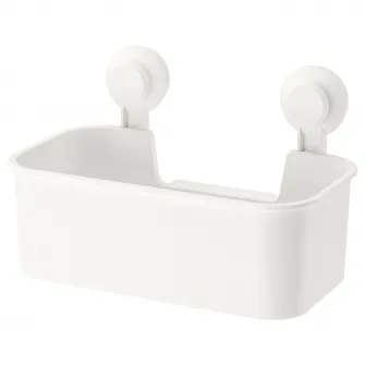IKEA TISKEN Cos cu ventuza, alb