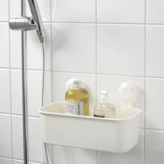 IKEA TISKEN Cos cu ventuza, alb