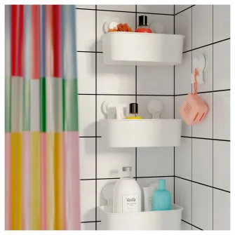 IKEA TISKEN Cos cu ventuza, alb