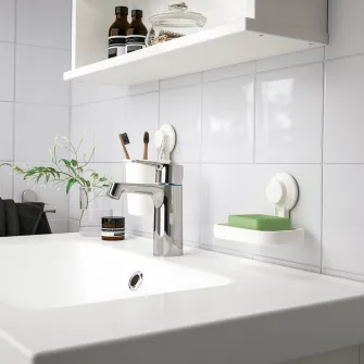 IKEA TISKEN Savoniera cu ventuza, alb